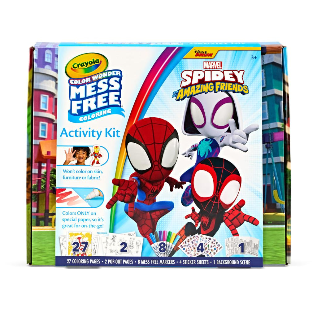 Crayola Color Wonder Spidey and His Amazing Friends Kit Mess Free Coloring Spiderman Coloring Pages & Stickers Spiderman Toy Holiday Gift