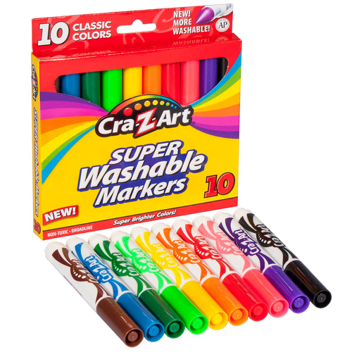 Cra-Z-Art Classic Super Washable Markers Broad Tip Assorted Barrel Assorted Ink Pack Of 10 Markers